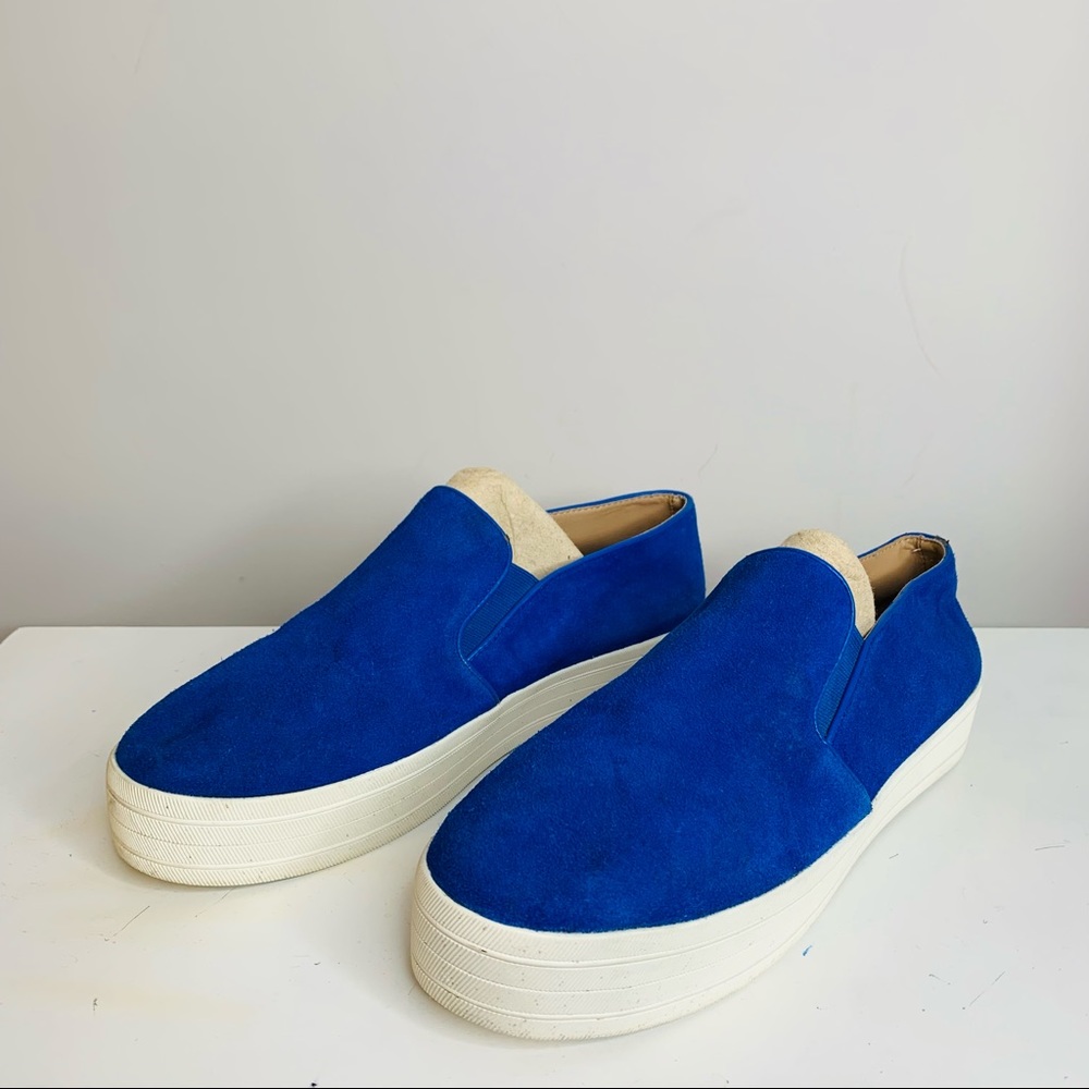 Steve Madden Buhba Royal Blue Suede Slip on Sneakers Size 11